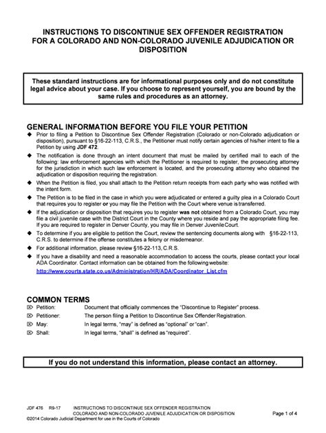 Discontinue Sex Offender Registration And Remove Name From Form Fill Out And Sign Printable