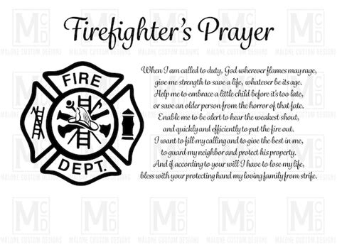 Firefighters Prayer Svg Design File For Engraving Vinyl Etsy