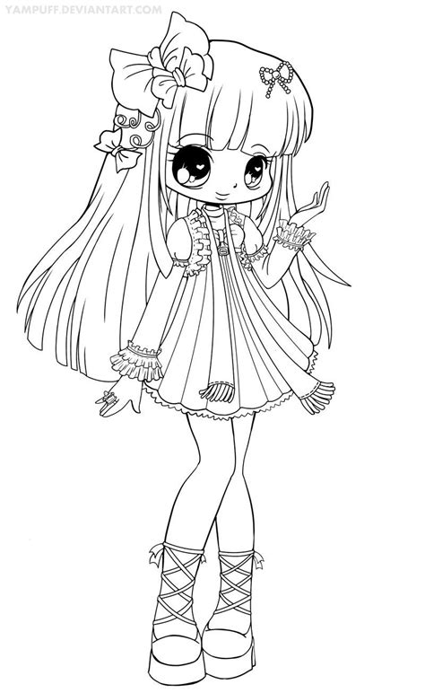 Chloe Lineart By Yampuff On Deviantart Chibi Coloring Pages Coloring