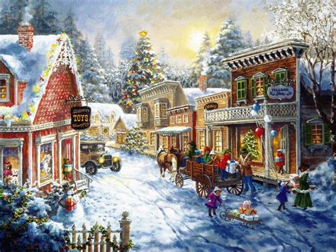 Christmas Village Backgrounds Wallpapersafari