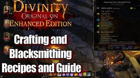 Divinity Original Sin 1 Enhanced Edition Crafting And Blacksmithing