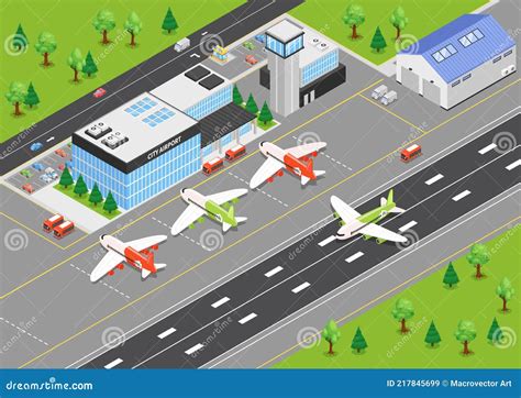 Airport Runways Set Cartoon Vector 60579765