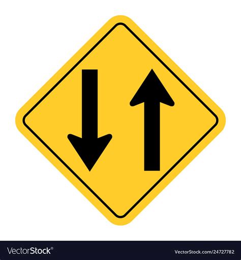 Two Way Traffic Sign Royalty Free Vector Image