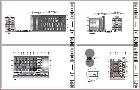 Elevation And Different Axis Section View Of Clinic Building Dwg File