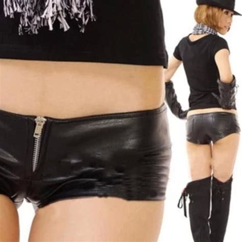 Pu Leather Super Shorts Hot Slim Boots Stage Performance Sexy Leather Shorts In Shorts From