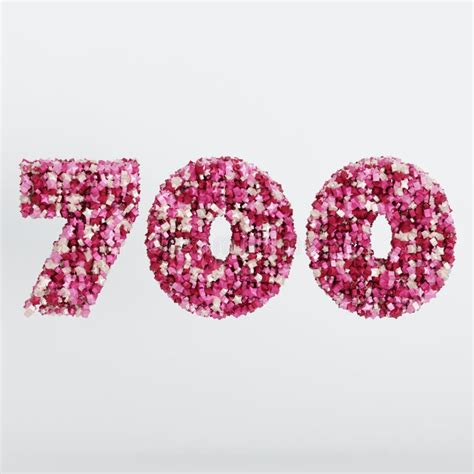Number 700 3d Text Illustration Digits With Pink And Cream Colors