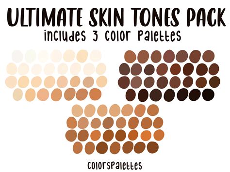 Ultimate Skin Tones Procreate Color Palette Pack Colorspalettes