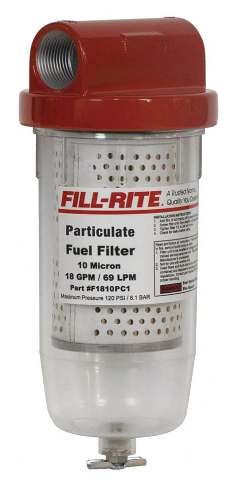 Fill Rite Clear Bowl Filter Fuel For Use With Fuel Transfer Pumps 34