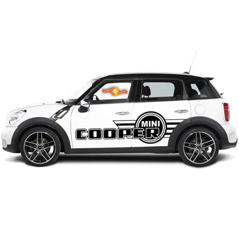2x Decal Sticker Vinyl Side Racing Stripes For Mini Cooper Clubman