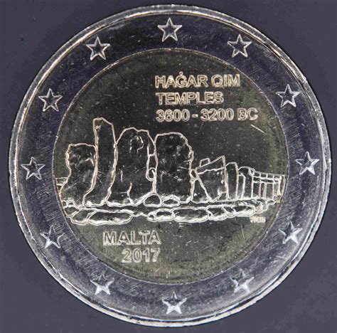 Malta 2 Euro Coin Hagar Qim Temples 2017 Euro Coinstv The Online