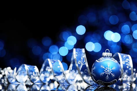 Wallpaper Night Blue Christmas Ornaments Christmas Lights Light