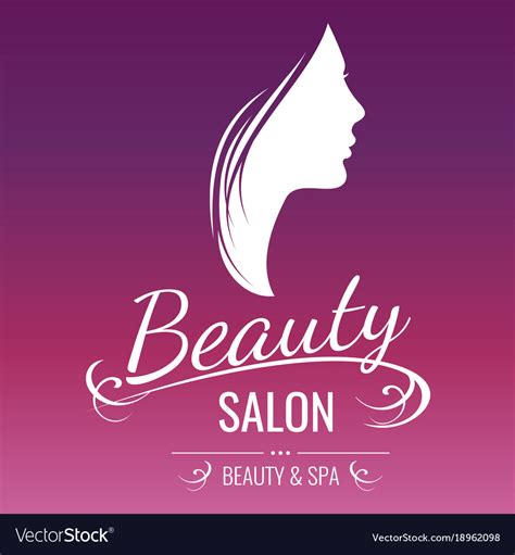Beauty Salon Logo Design With Woman Silhouette Vector Image
