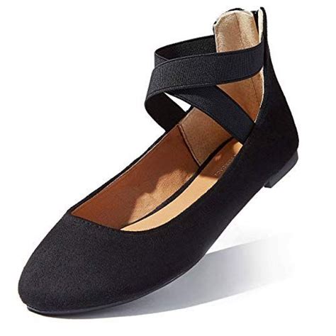 Dailyshoes Womens Classic Flat Shoe Ballet Ankle Strap E