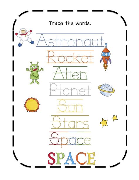 Space Worksheets For Preschoolers