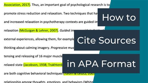 How To Cite Sources Apa 7th Edition Format Youtube