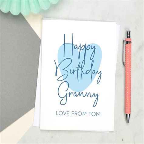 Granny Birthday Card By Pink And Turquoise