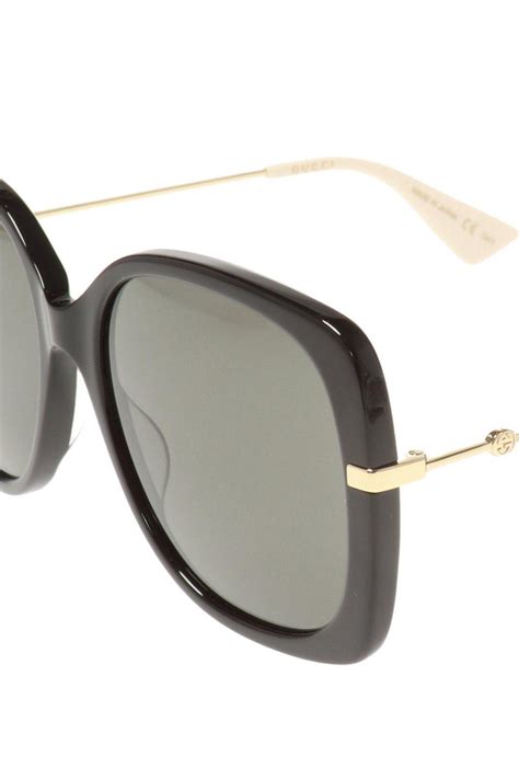 Gucci Bee Motif Sunglasses In Black Brown Black Lyst