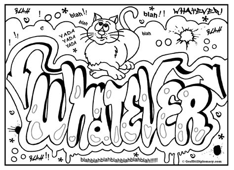 Graffiti Words Coloring Pages At Free