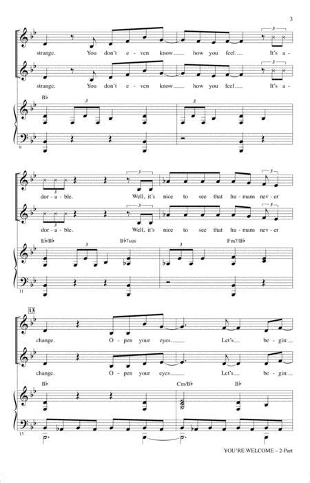 You Re Welcome From Moana Arr Mark Brymer By Lin Manuel Miranda Digital Sheet Music For