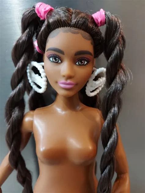 Nude Barbie Extra Doll Long Blue Curly Hair Articulated Curvy My Xxx