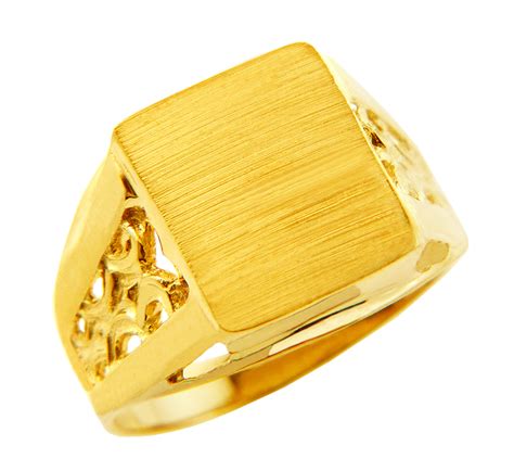Mens Gold Signet Rings The Brad Solid Gold Signet Ring