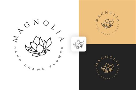 Botanical Magnolia Flower Logo Template Graphic By Dzyneestudio
