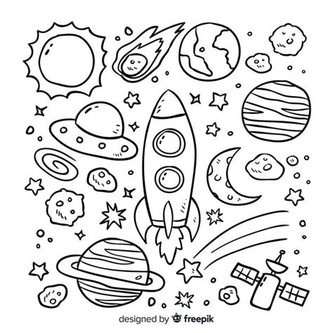 Doodles are simple drawings that can have a huge impact. Download Hand-drawn Planet Collection Concept for free ...