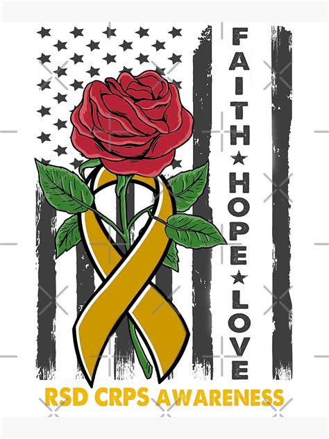 Faith Hope Love Rsd Crps Awareness American Flag Poster For Sale By
