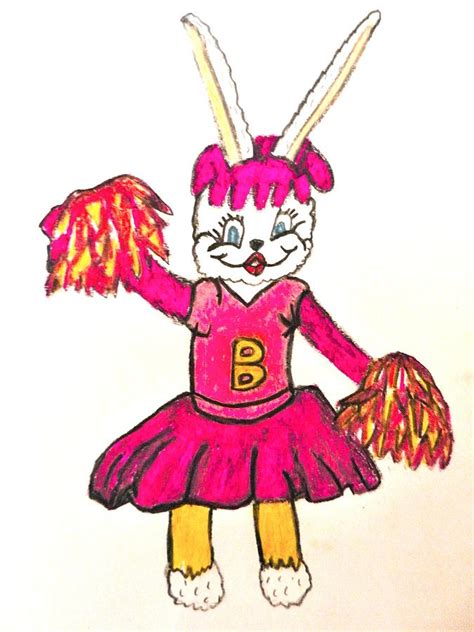 Easter Cheerleader Bunny Pastel By Jo Ann Hayden