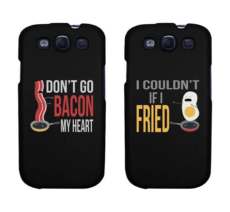 Two Cell Phones With Bacon On Them And The Words Dont Go Bacon If I Fried