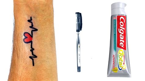 How To Make A Tattoo At Home With A Pen And Colgate Toothpaste