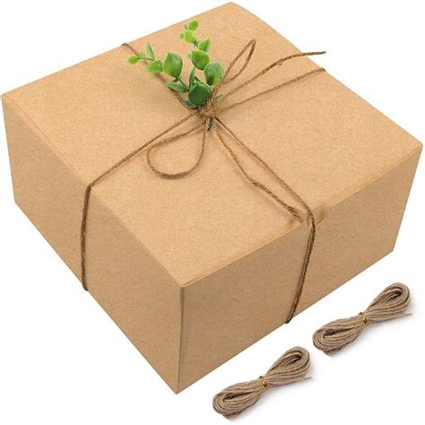 Amazon Com Moretoes Brown Gift Boxes Kraft Boxes Pack X X Inches Paper Gift Cardboard