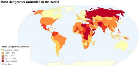 Most Dangerous Countries In The World Vivid Maps