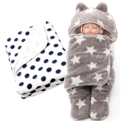 Brandonn Greywhite New Born Hooded Wearable Baby Blanket And Baby