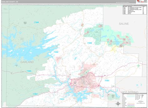 Garland County, AR Wall Map Premium Style by MarketMAPS - MapSales