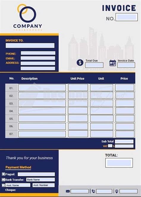 Professional Fillable Invoice Template Buy Online Now