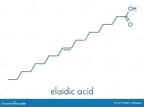 Elaidic Acid Molecule The Main Trans Fat Found In Hydrogenated