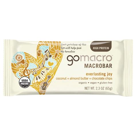 Gomacro 11g Protein Macrobar Coconut Almond Butter Chocolate Chip