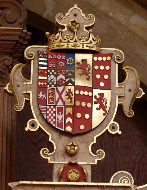 Heraldic Shield In Which The Arms Of John 4th Earl And Countess