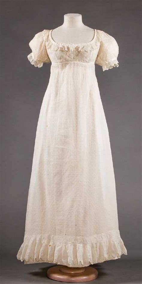 Sprigged White Mull Dress 1820
