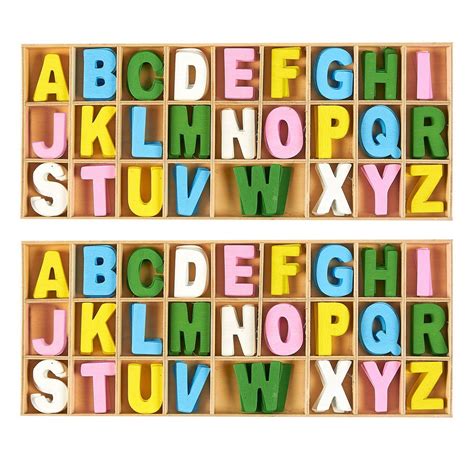 Wooden Letters 260 Piece Wooden Craft Letters With Storage Tray Set