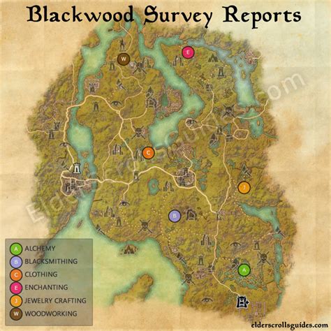 Blackwood Survey Report Map Elder Scrolls Online Guides