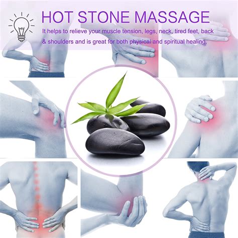 24pcs Hot Massage Stones Rock Heat Therapy Relaxing Spa Basalt Stone