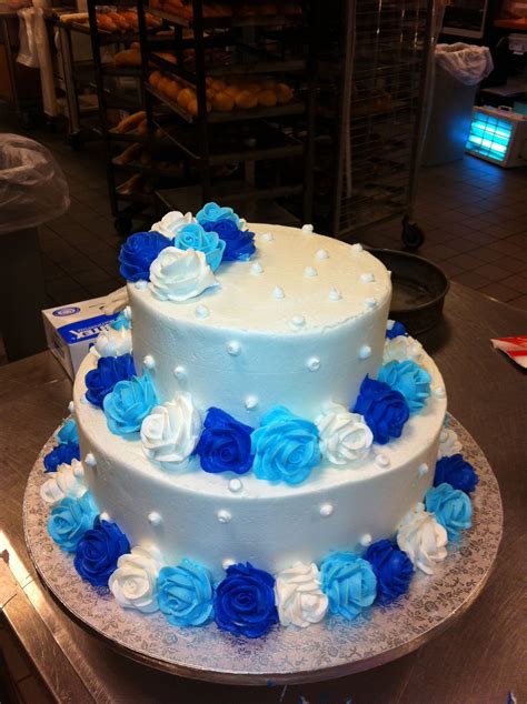 Birthday Cakes Butter Cream Wedding Cake W Light Blue Royal Blue