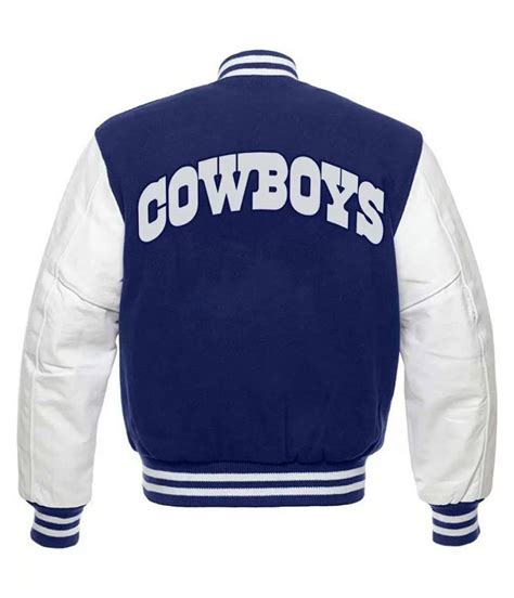 Letterman Dallas Cowboys Royal Blue And White Varsity Jacket Jackets