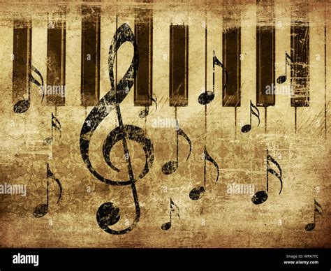 Illustration Of Grunge Retro Musical Background With Music Notes And