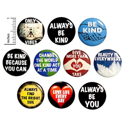 Positive Buttons 10 Pack Kindness Be Kind Be You Change Etsy In 2021