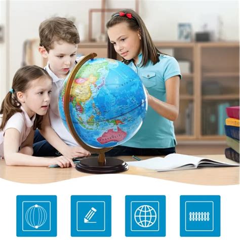 World Globe For Kids Learning Earth Atlas Map Diy Assemble Educational