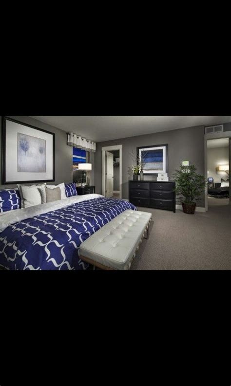 Rivulets bedding in cobalt amazing blue bedroom walls royal bedrooms decor color trend home nanette lepore villa 3 piece peacock sets dark and purple superking size. Gray master bedroom by 🇲👑 on Home,Organization,diy | Royal ...