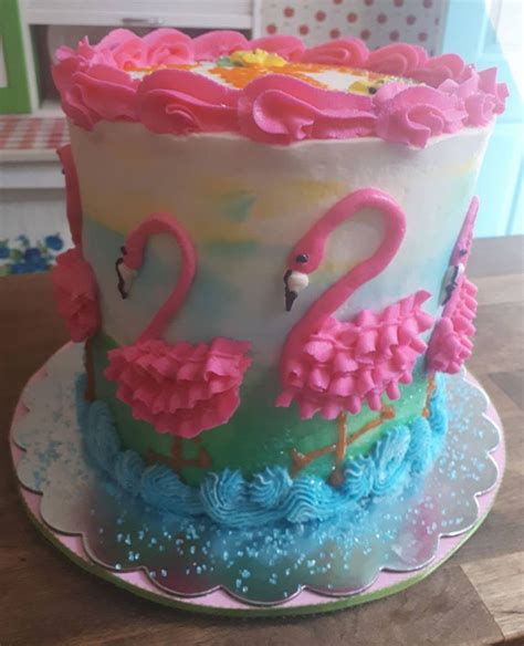The cake can serve up to 18 people which means it's. Pink Flamingo Cake - CakeCentral.com